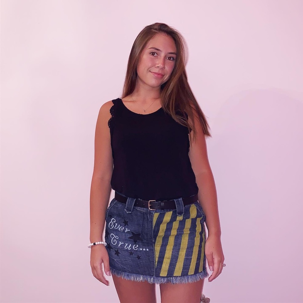 Purdue Hand-Painted Denim Skirt